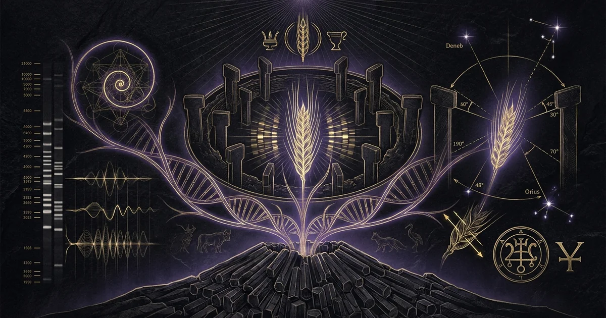 Cover illustration for treatise: Einkorn Wheat Wild Domestication Karacadag Gobekli Tepe