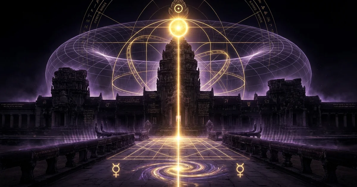 Cover illustration for treatise: Angkor Wat Equinox Sunrise Central Tower Solar Architecture
