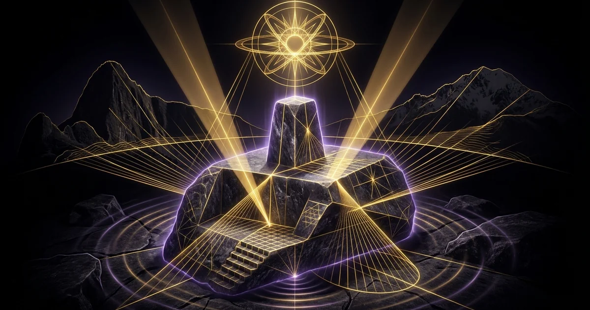 Cover illustration for treatise: Intihuatana Stone Machu Picchu Sun Hitching Equinox Solar
