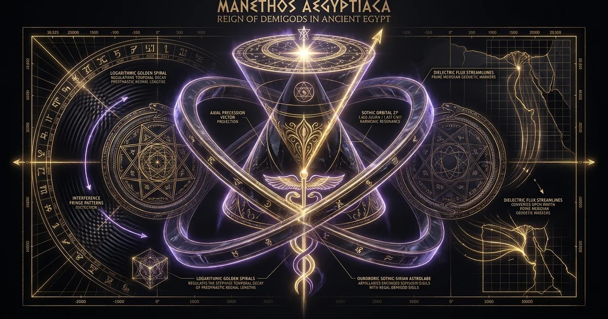Cover illustration for treatise: Manetho Aegyptiaca Reign Of Gods And Demigods Antediluvian