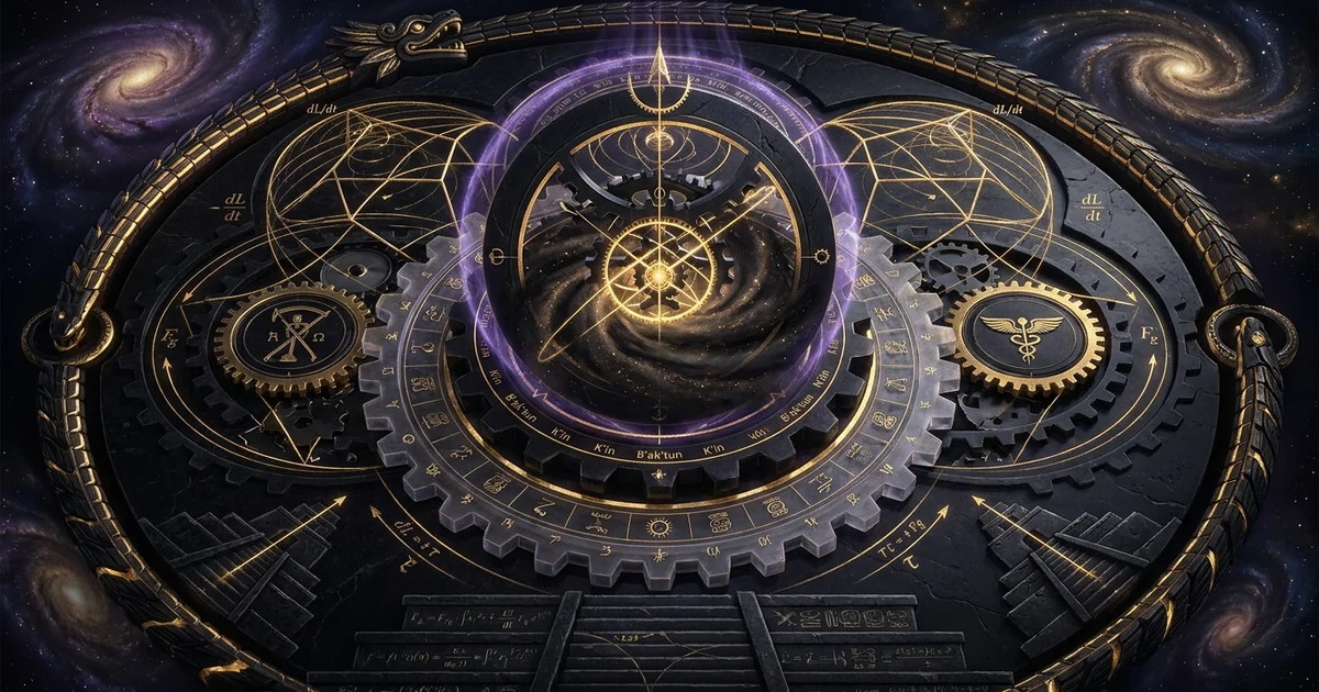 Cover illustration for treatise: Mayan Mesoamerican Longcount Calendar 5125 Year Cycle B払Ktun