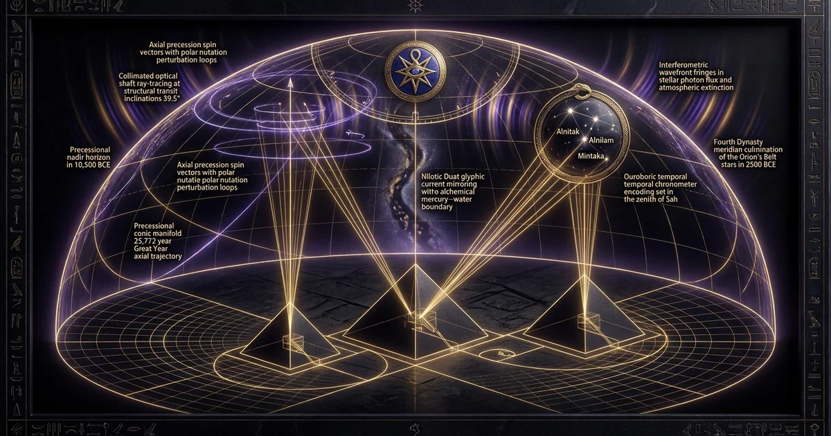Cover illustration for treatise: Orion Correlation Theory Robert Bauval Three Giza Pyramids