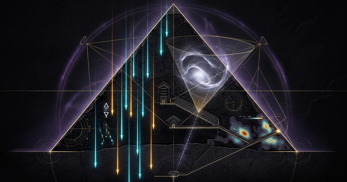 Cover illustration for treatise: Scanpyramids Muon Tomography Big Void Grand Gallery Great