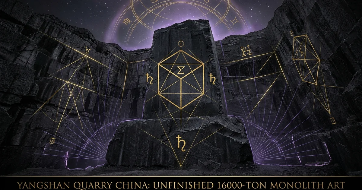 Cover illustration for treatise: Yangshan Quarry Nanjing Unfinished 16000 Ton Stele Monolith