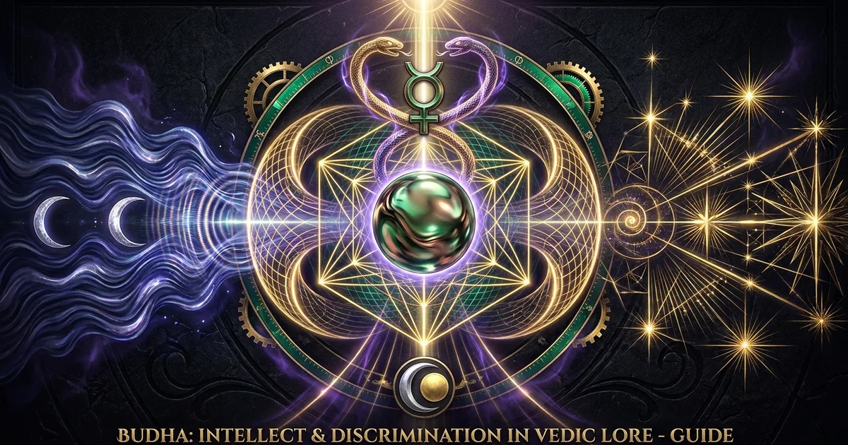 Cover illustration for treatise: Budha Mercury Vedic Astrology Intellect and Discrimination