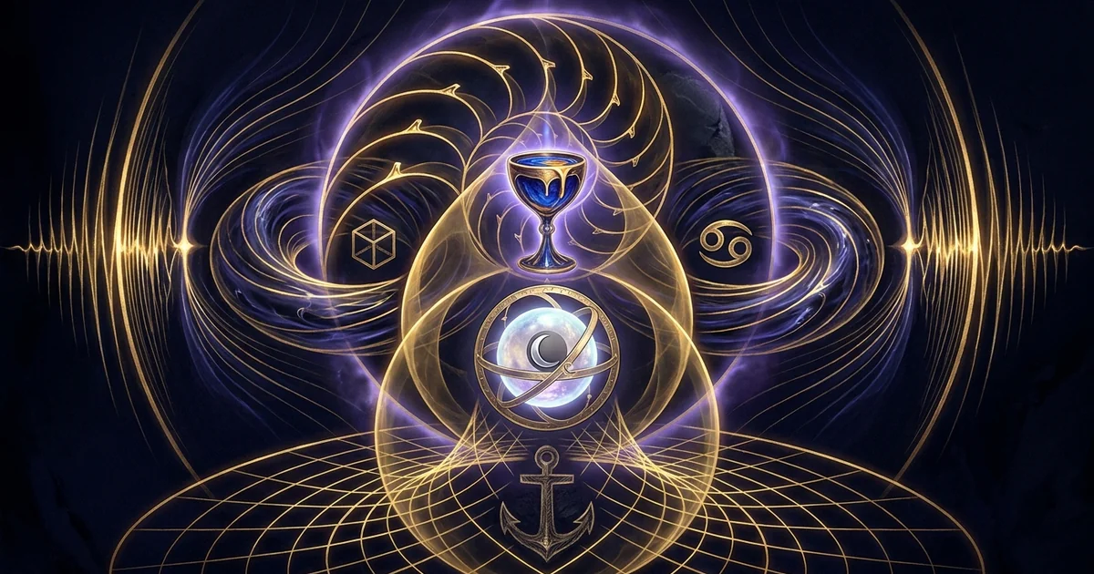 Cover illustration for treatise: Cancer Zodiac Archetype Meaning: Cardinal Water Genesis