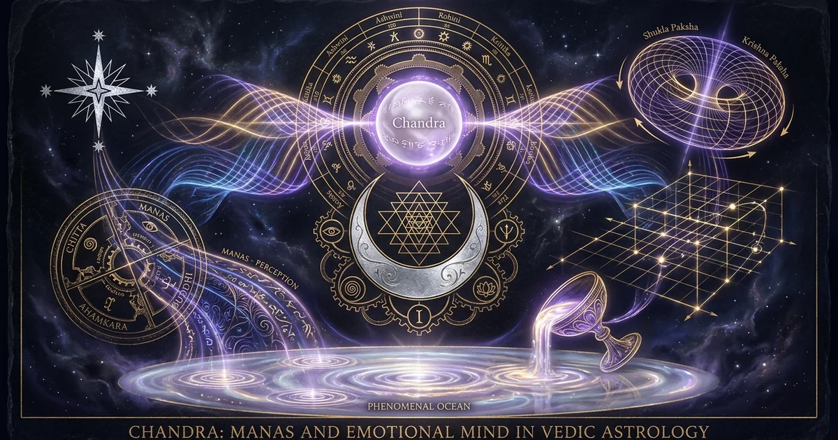 Cover illustration for treatise: Chandra Moon Manas Vedic Astrology Mind & Epistemology