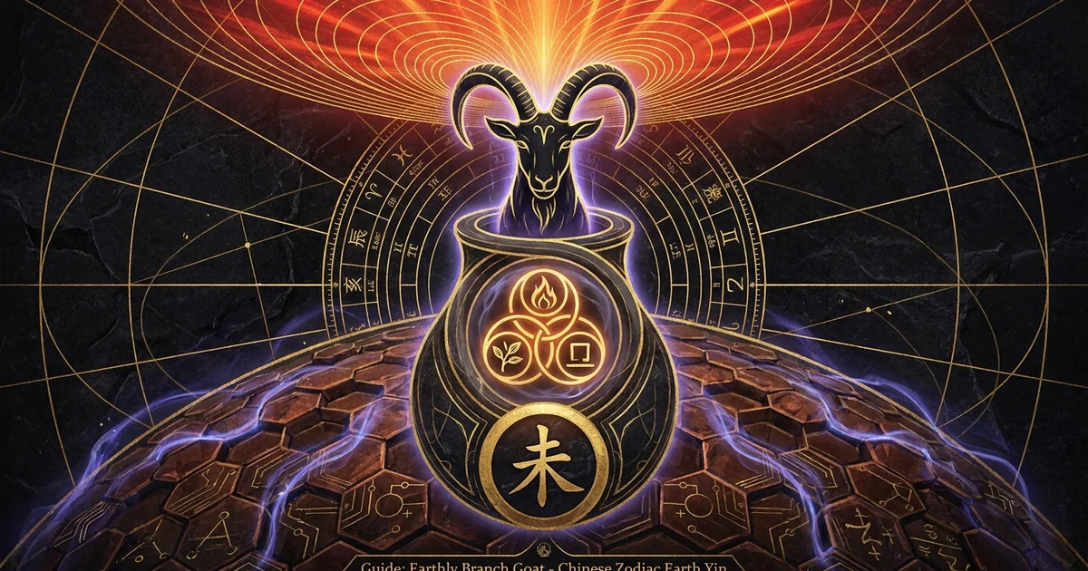 Cover illustration for treatise: Goat Chinese Earthly Branch Astrology: The Yin Earth Pivot