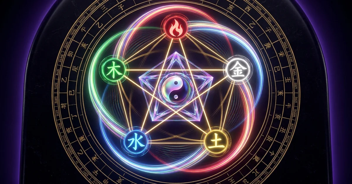 Wu Xing Five Elements Generating Controlling Cycle Dynamics - Hero Banner