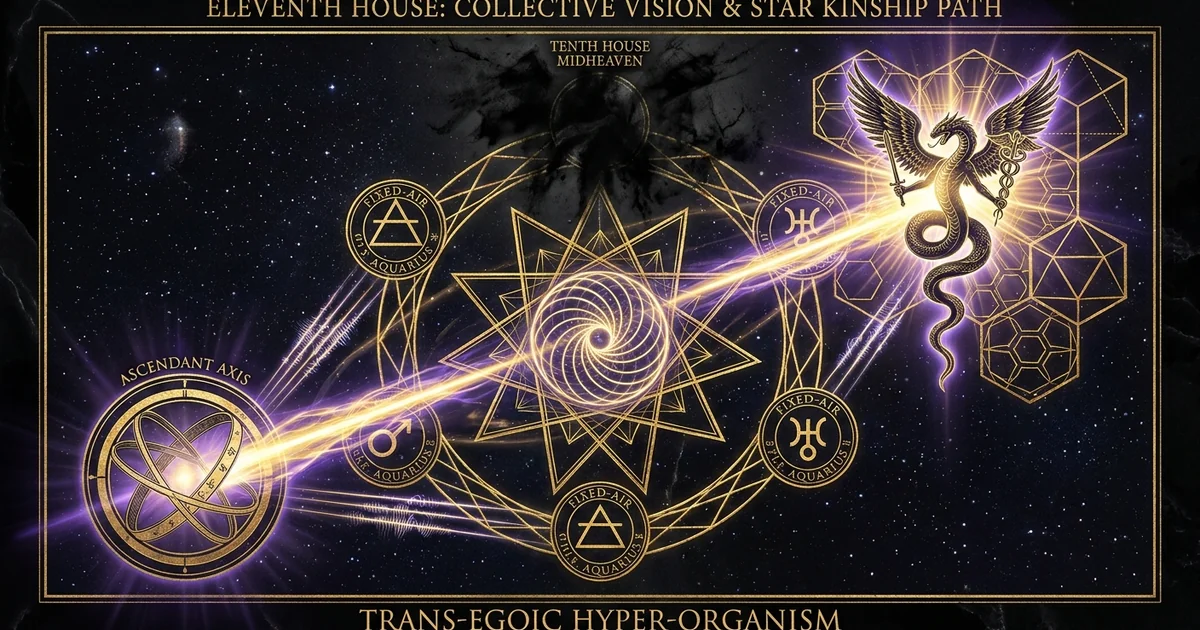 Cover illustration for treatise: Eleventh House Astrological Meaning: Collective Praxis