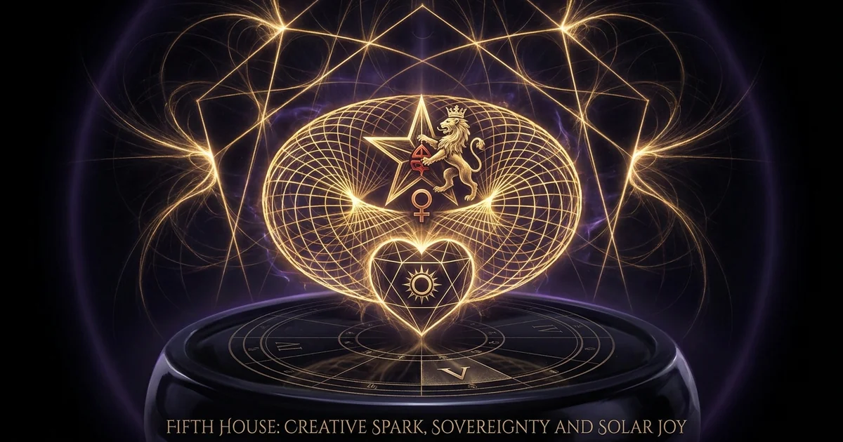 Cover illustration for treatise: Fifth House Astrological Meaning: Solar Sovereignty & Joy
