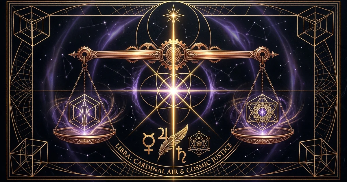 Cover illustration for treatise: Libra Zodiac Archetype Meaning: The Cardinal Air Axis