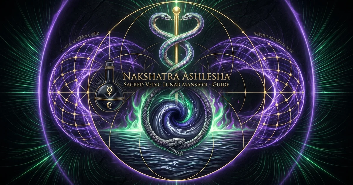 Cover illustration for treatise: Ashlesha Nakshatra Vedic Astrology Meaning and Archetype