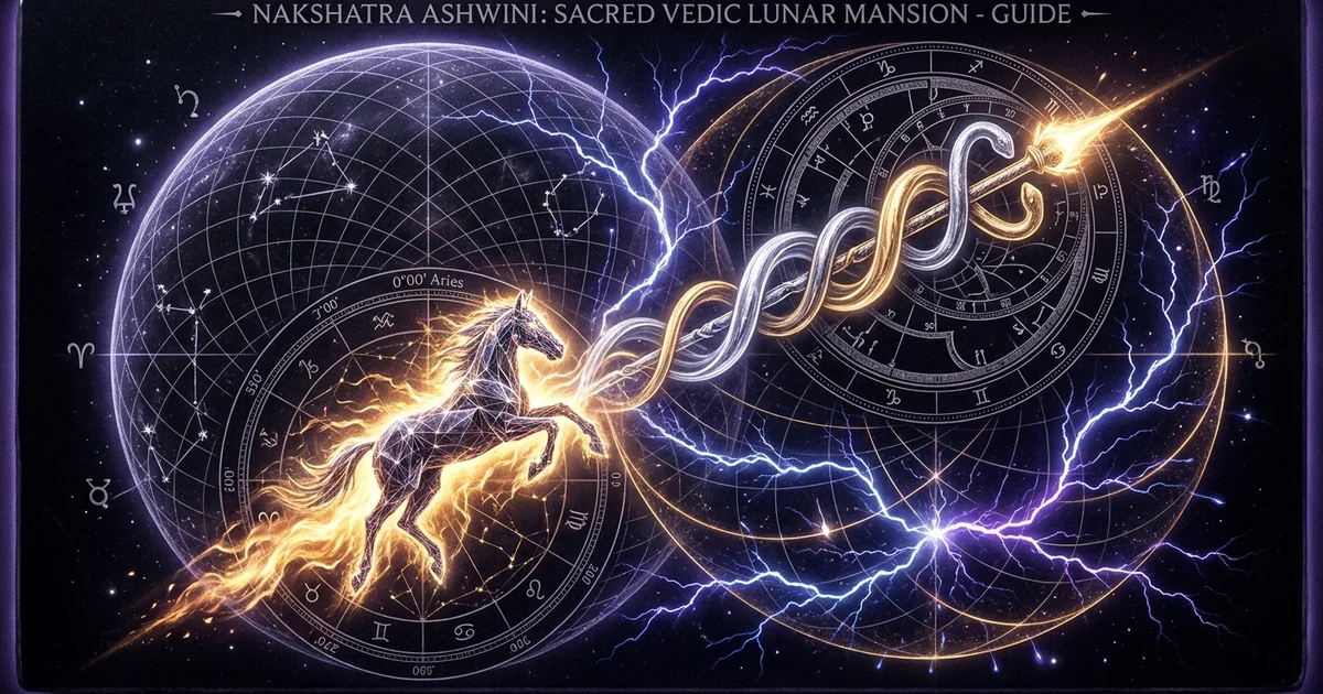 Cover illustration for treatise: Ashwini Nakshatra Vedic Astrology Meaning & Energetics