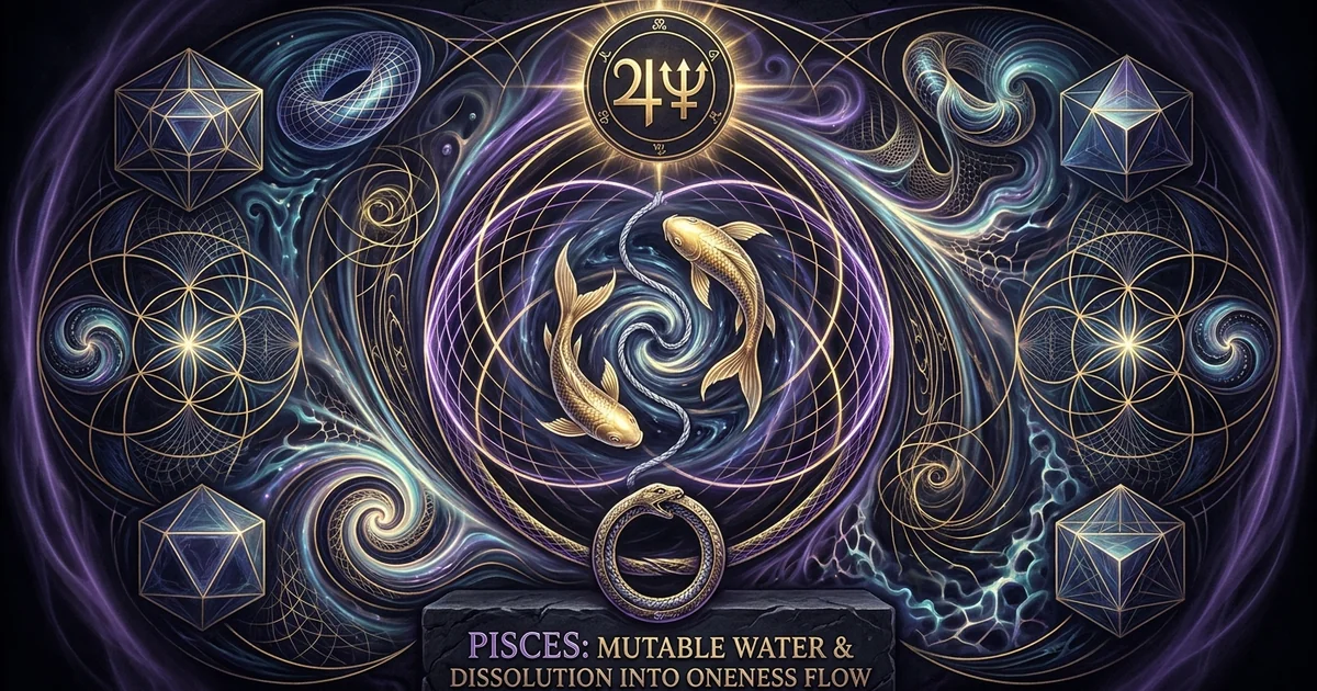 Cover illustration for treatise: The Pisces Zodiac Archetype Meaning in Terminal Entropy