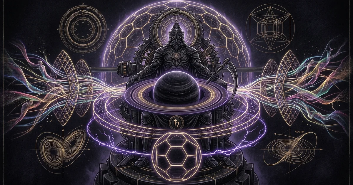 Cover illustration for treatise: Shani Saturn Vedic Astrology Karma Discipline Theory