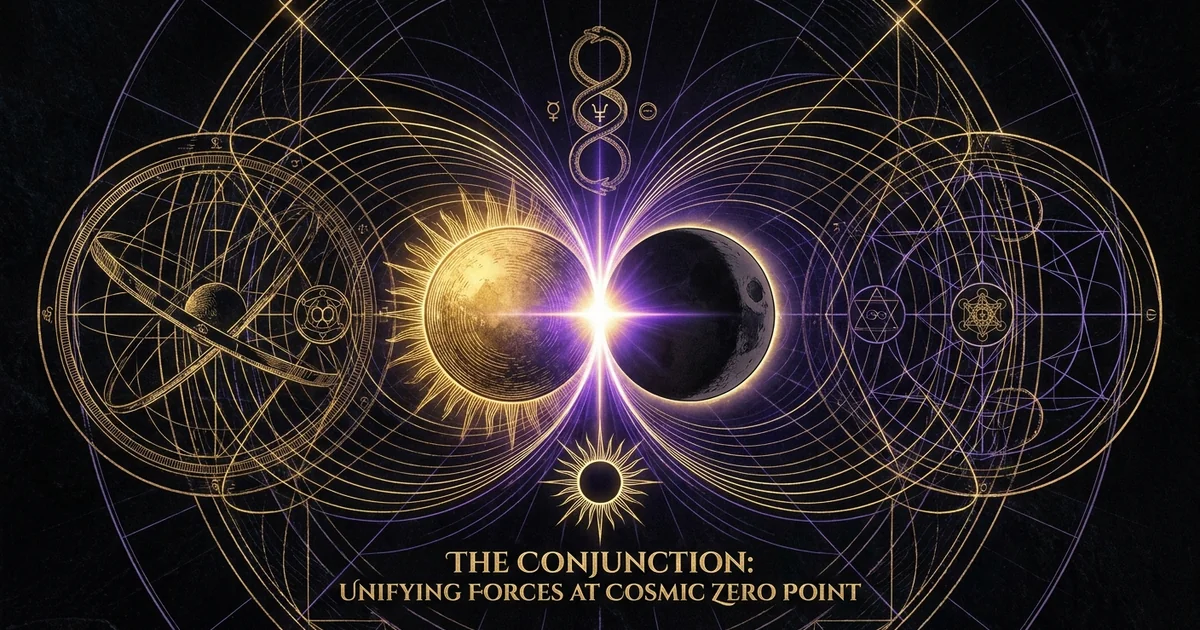 Cover illustration for treatise: Conjunction Aspect Astrology Meaning: Planetary Fusion