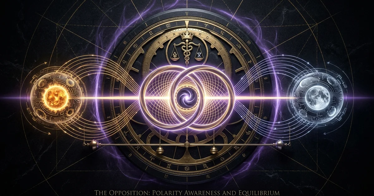 Cover illustration for treatise: Opposition Aspect Astrology Polarity Balance: Analysis