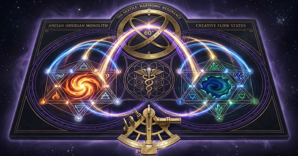 Cover illustration for treatise: The Sextile Aspect Astrology Harmony in Creative Systems