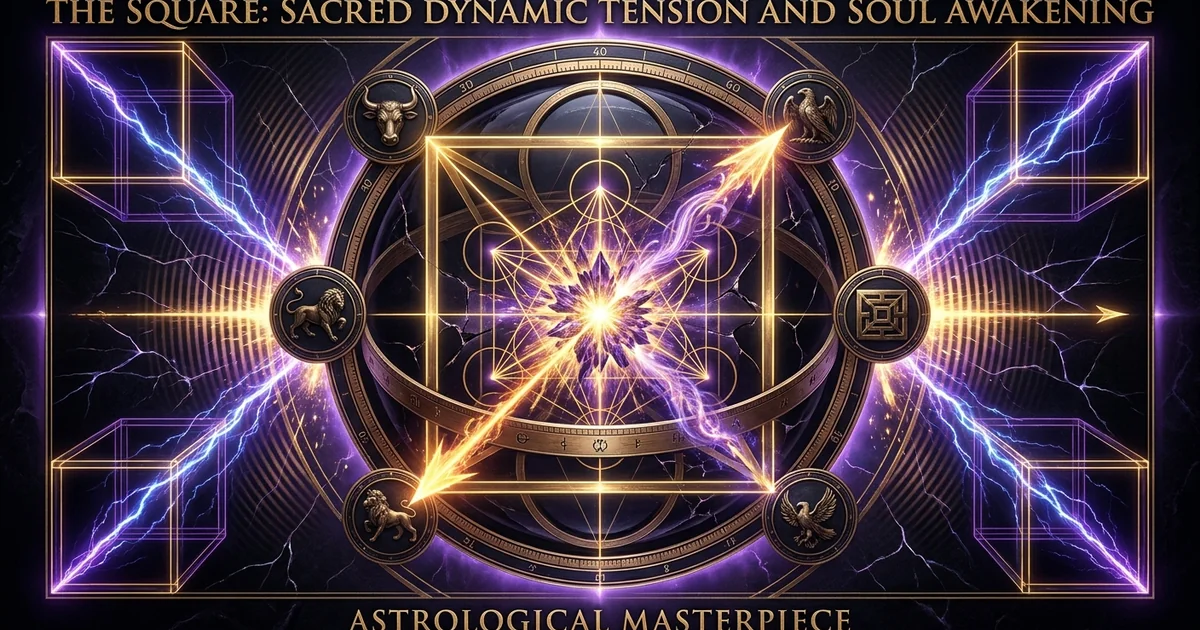 Cover illustration for treatise: Square Aspect Astrology Tension Evolution in the Psyche
