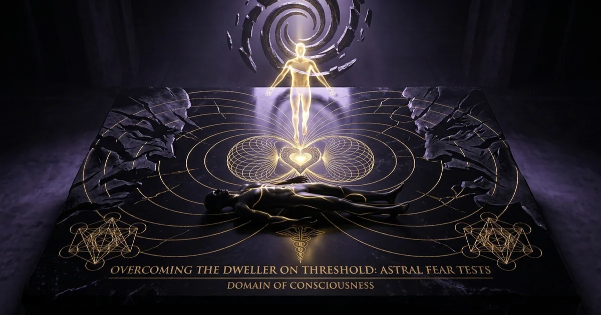 Cover illustration for treatise: Dweller on the Threshold Astral Projection Fear Test Shadow