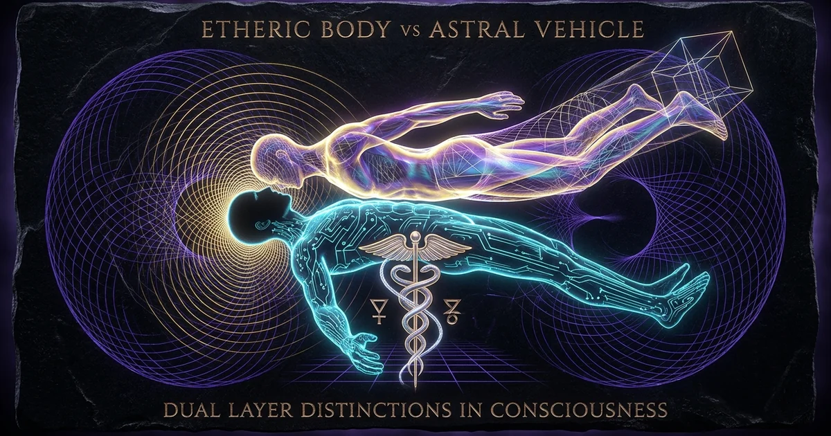 Cover illustration for treatise: The Etheric Body vs Astral Body Vehicle Subtle Anatomy