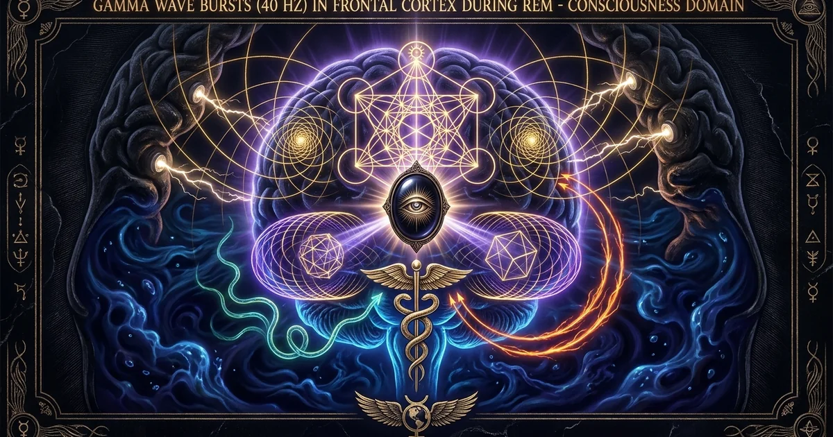 Cover illustration for treatise: Gamma Waves 40 Hz Frontal Cortex: Lucid Dreaming Voss Study