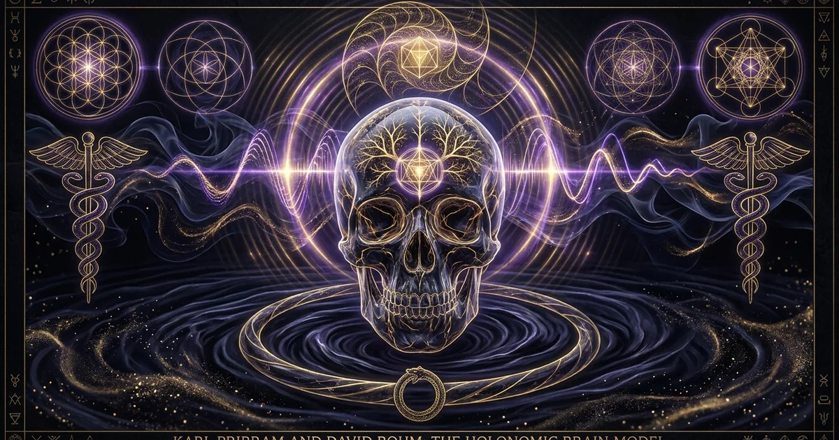 Cover illustration for treatise: Holonomic Brain Theory Karl Pribram David Bohm Implicate