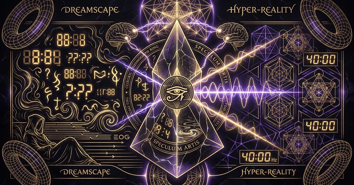 Cover illustration for treatise: Reality Checks: Lucid Dreaming, Digital Clocks, Mirror Hands