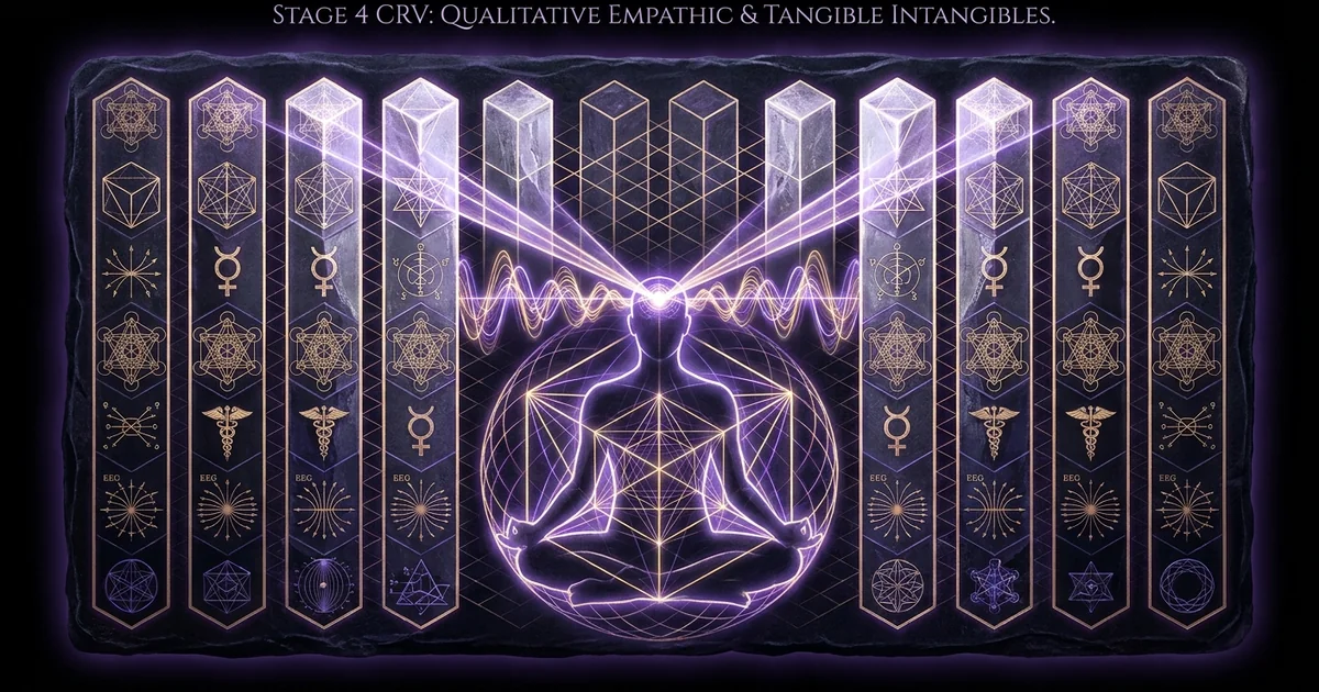 Cover illustration for treatise: Stage 4 CRV: Qualitative Empathic Data Intangibles Matrix