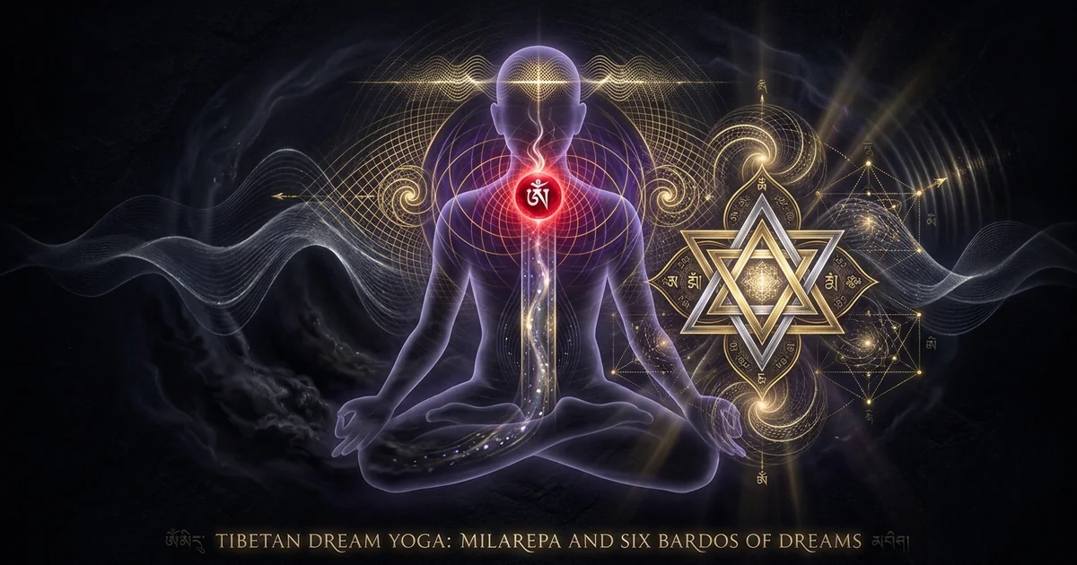 Cover illustration for treatise: Tibetan Dream Yoga: Milarepa, Six Bardos, Clear Light Sleep