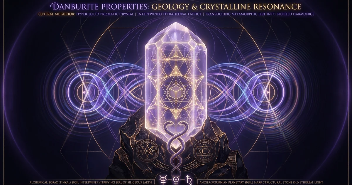 Cover illustration for treatise: Danburite Crystal Properties: Geology Resonance Review