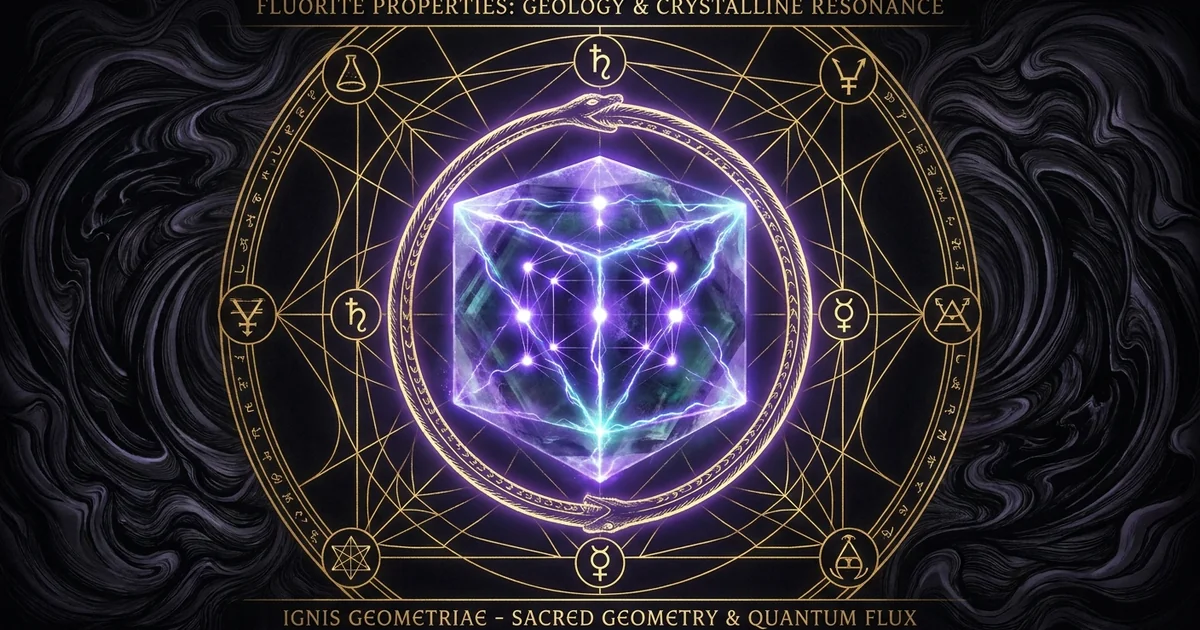 Cover illustration for treatise: Fluorite Crystal Properties: Geology, Resonance & Physics