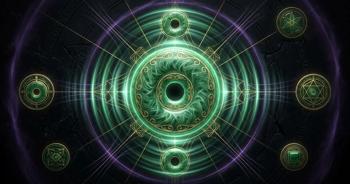 Cover illustration for treatise: Jade Crystal Properties Geology Resonance: A Treatise