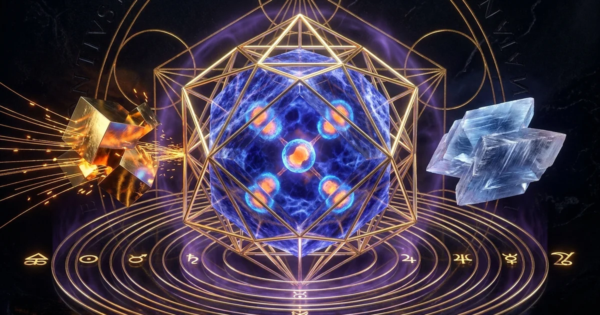 Cover illustration for treatise: Lapis Lazuli Crystal Properties Geology Resonance Study