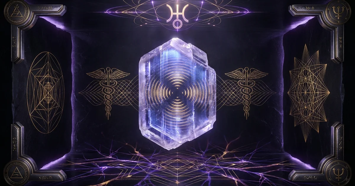 Cover illustration for treatise: Petalite Crystal Properties Geology Resonance Analysis