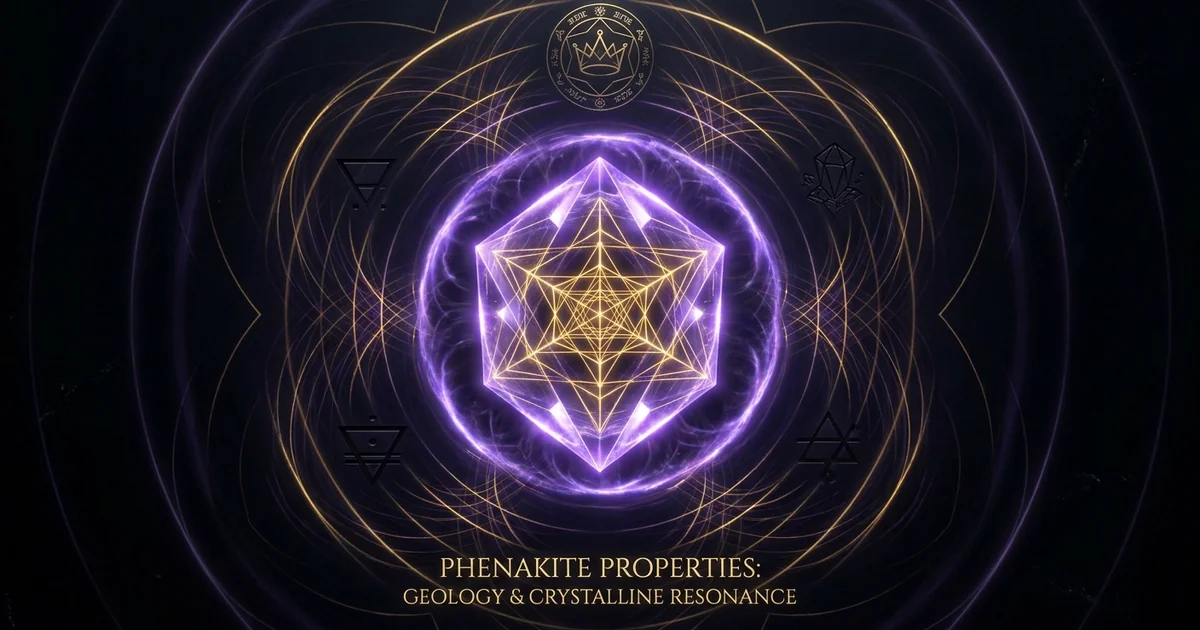 Cover illustration for treatise: Phenakite Crystal Properties Geology Resonance Dynamics
