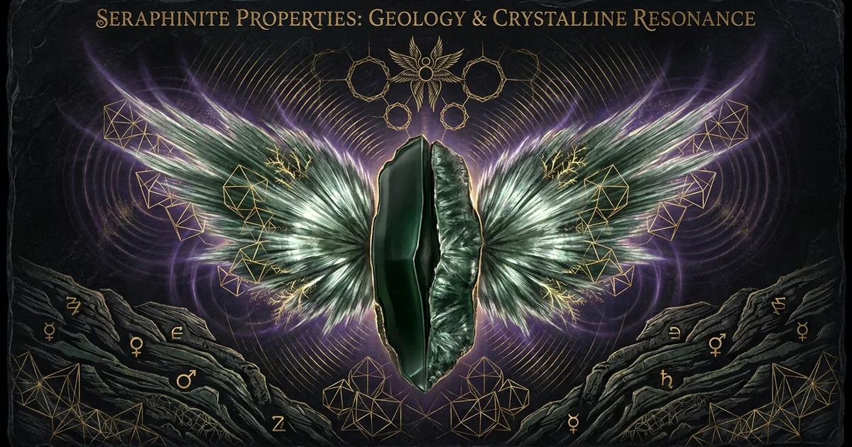 Cover illustration for treatise: Seraphinite Crystal Properties Geology Resonance: Review