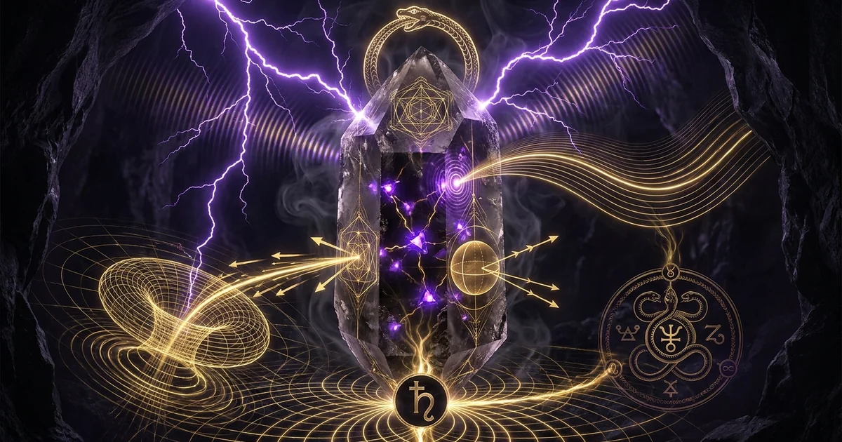 Cover illustration for treatise: Smoky Quartz Crystal Properties Geology Resonance Study