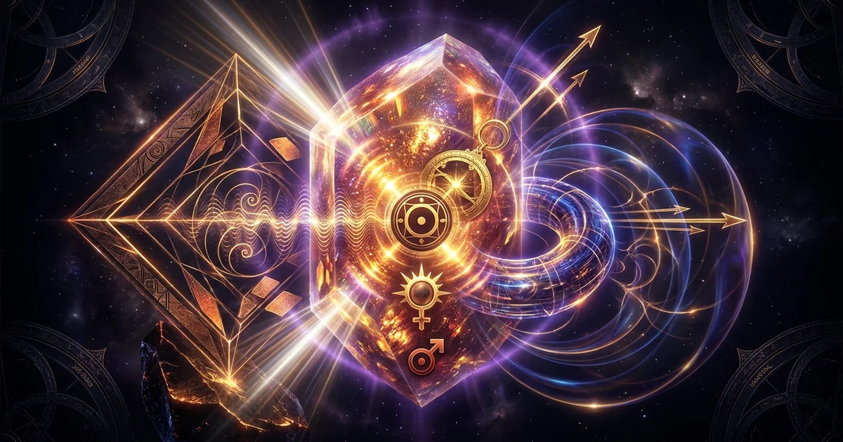 Cover illustration for treatise: Sunstone Crystal Properties Geology Resonance: An Analysis