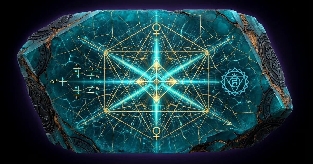 Cover illustration for treatise: Turquoise Crystal Properties Geology Resonance Analysis