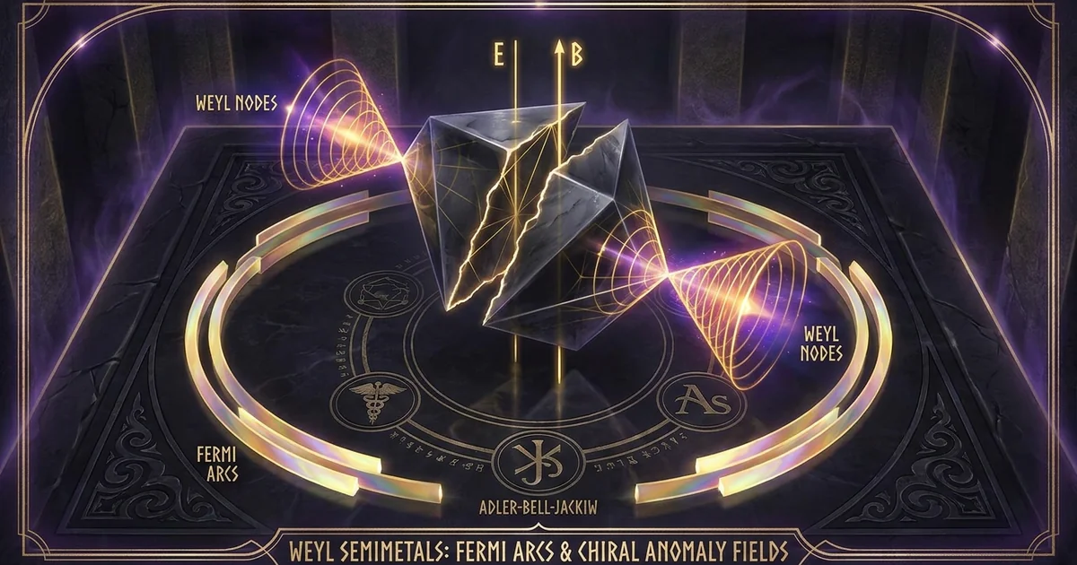 Cover illustration for treatise: Weyl Semimetals: Topological Fermi Arcs, Chiral Anomaly