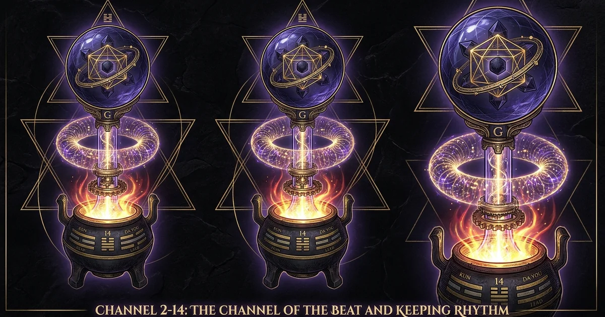 Cover illustration for treatise: Channel 2 14 The Beat Keeper of Keys Human Design System