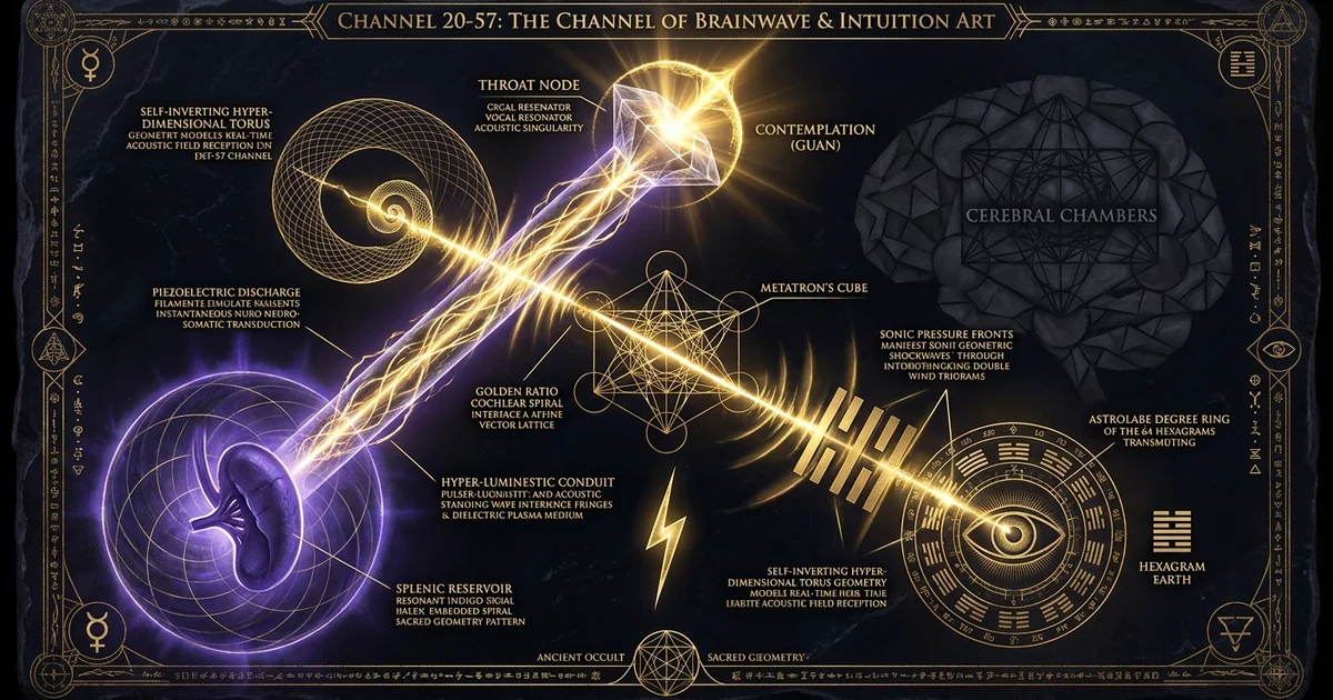 Cover illustration for treatise: Channel 20-57 Brainwave: Penetrating Intuition Human Design