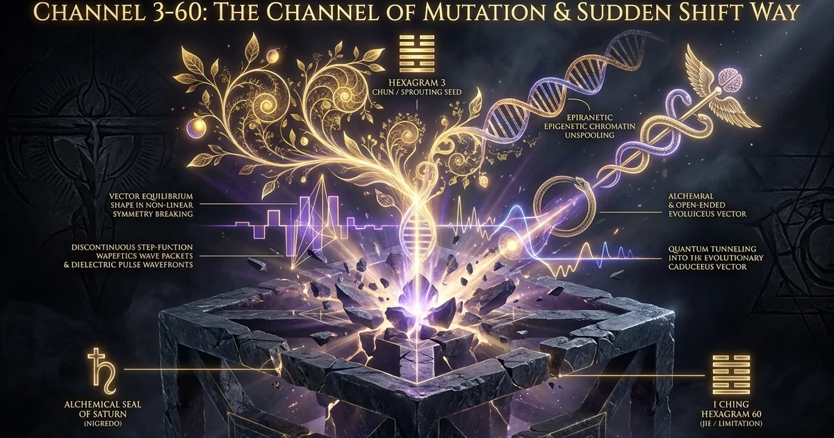 Cover illustration for treatise: Channel 3 60 Mutation Pulse Human Design Epigenetics