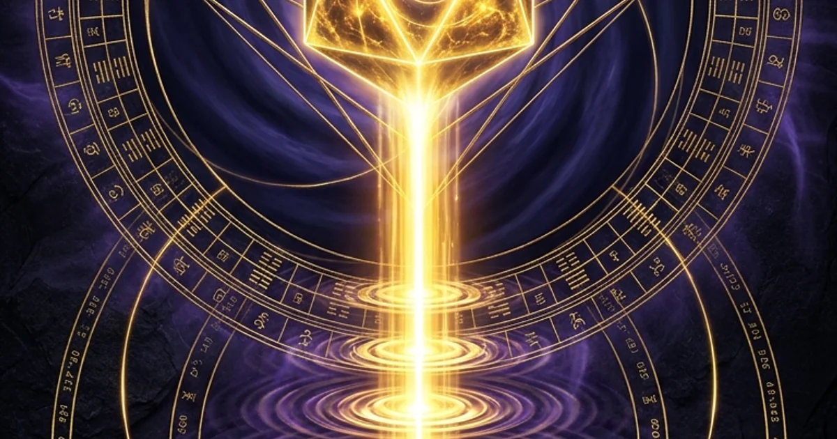 Cover illustration for treatise: Human Design Gate 1 The Creative: Archetypal Mechanics