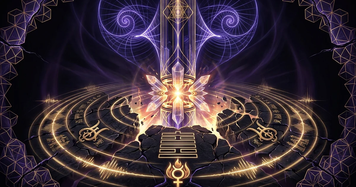 Cover illustration for treatise: Human Design Gate 23 Splitting Apart: The Acoustic Voice