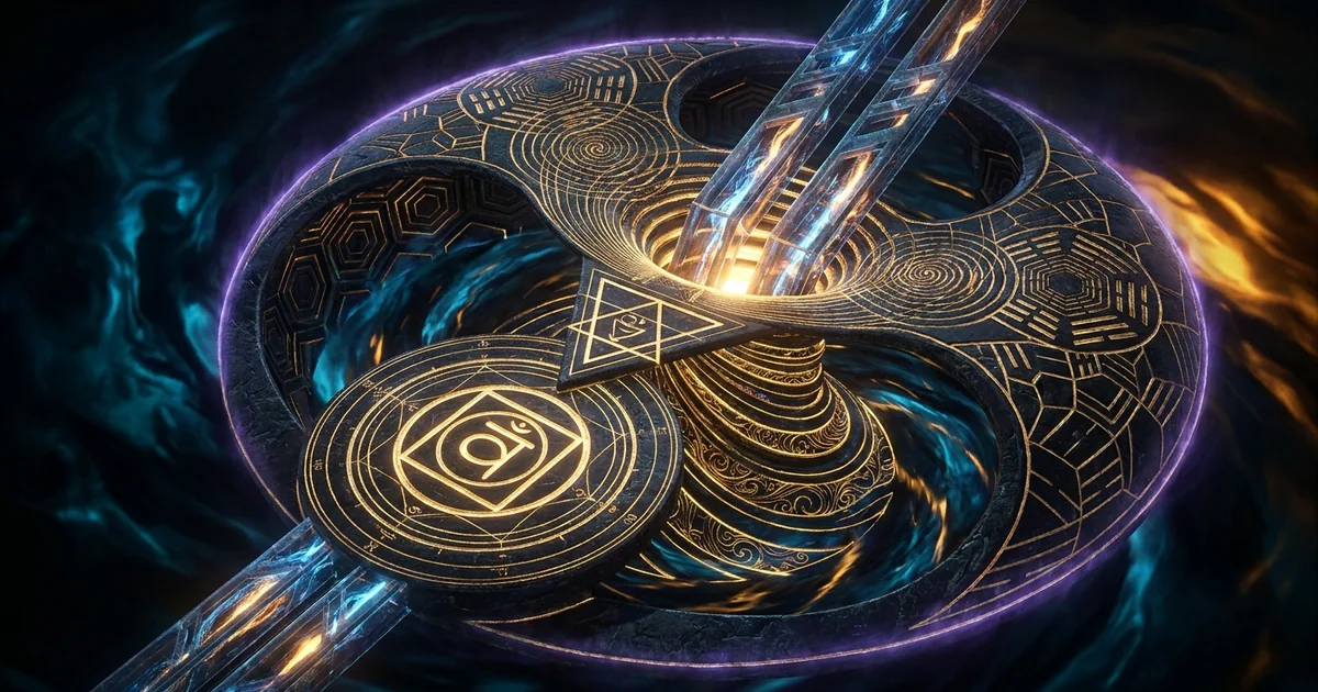 Cover illustration for treatise: Human Design Gate 29 The Abysmal (Water): Archetype