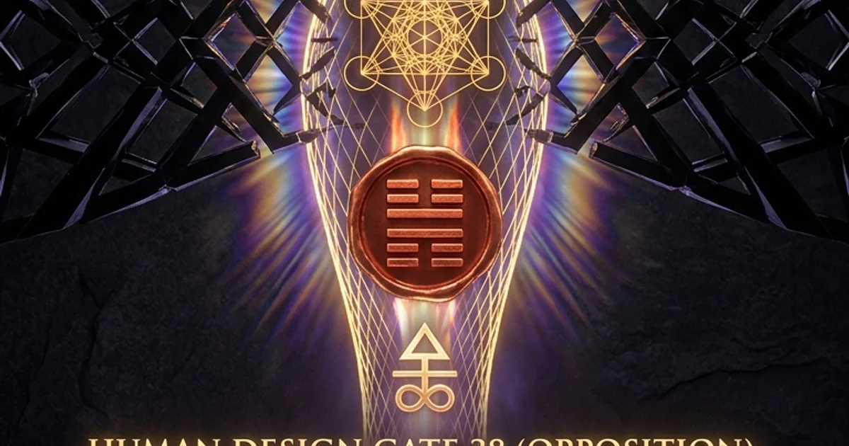 Cover illustration for treatise: Human Design Gate 38 Opposition: Energetics of Struggle