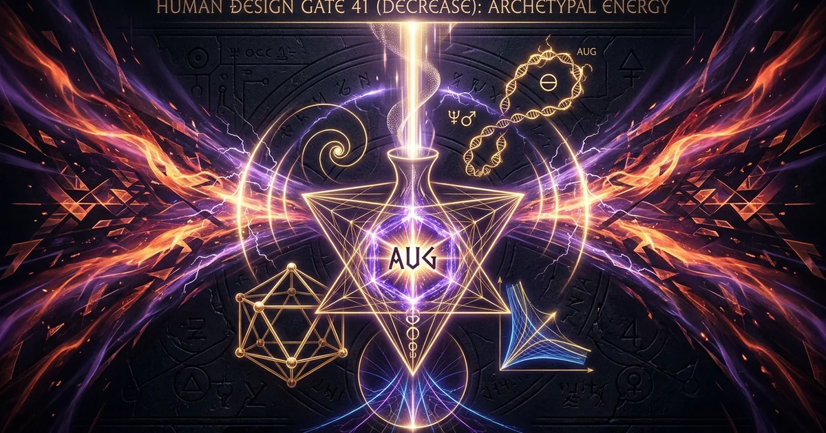 Cover illustration for treatise: Human Design Gate 41 Decrease: Archetypal Energy Analysis